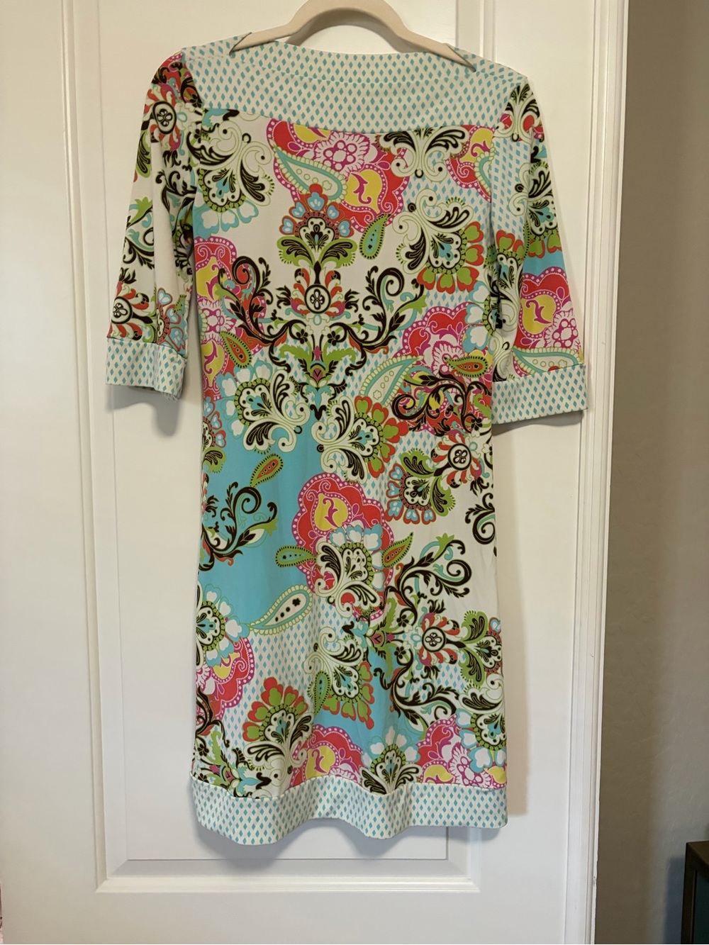 🪩🎀🌸Vintage V1 Couture Paisley 70s Shift Midi Dress 🎀🪩🌸